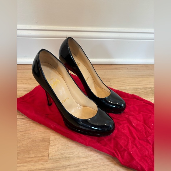 Christian Louboutin black patent platform pumps size 36.5 - Picture 1 of 16